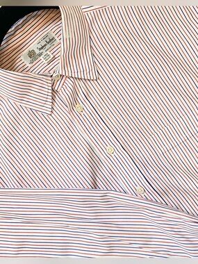 Stephens Brothers London Royal Warrant French Cuff Banker Stripe Luxury Shirt